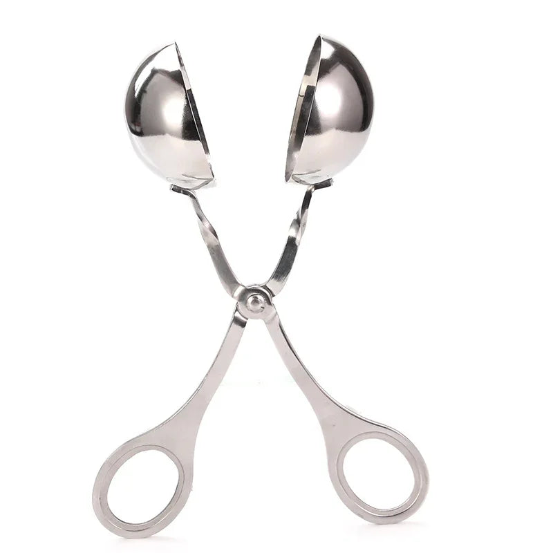 None-Stick Stainless Steel Meat Ballers Meat Baller Tongs Cake Pop Meatball Maker Ice Tongs Cookie Dough Scoop for Kitchen