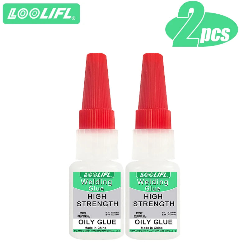 LOOLIFL50g High Strength Welding Oily Super Glue Universal Clear Non-Marking Repair Adhesive Instant Glue Strong Fast Super Glue