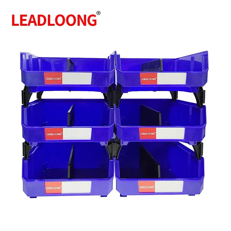 LEADLOONG V4 Tool Storage Bin 6pcs 11x11x5 Inch/27.6*27.9*12.8cm Combinable Multi Tools Organizer Box Garage And Home Supplies