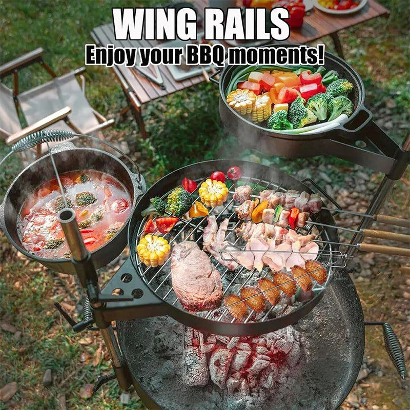 LMETJMA Chicken Wing BBQ Fork Stainless Steel Grilled Chicken Wing Rack Barbecue Wing Rails for Grilling Chicken Wings