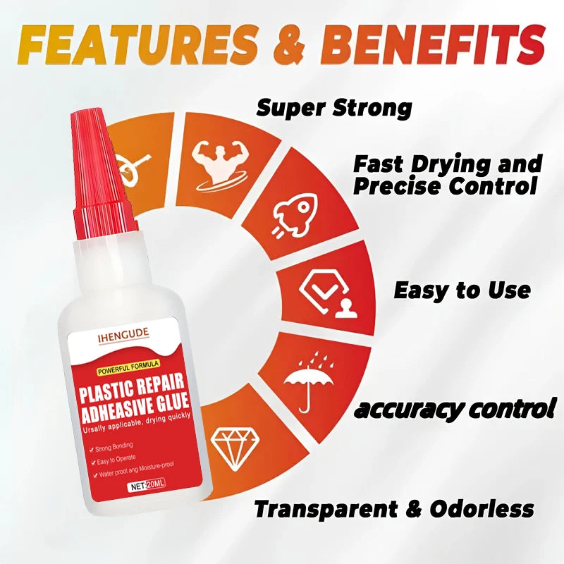 Rubber Glue, Super Strong Adhesive, Cures in 10 Seconds, Used for Tire Repair, Wood, Rubber, Metal, and Glass Repair
