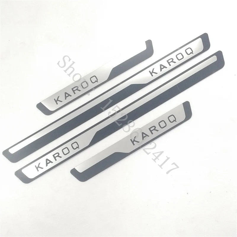for Skoda KAROQ 2017 2018~2024 Door Sill Strip Stainless Steel Scuff Plate Peda Pedal Cover Car Styling Stickers car Accessories