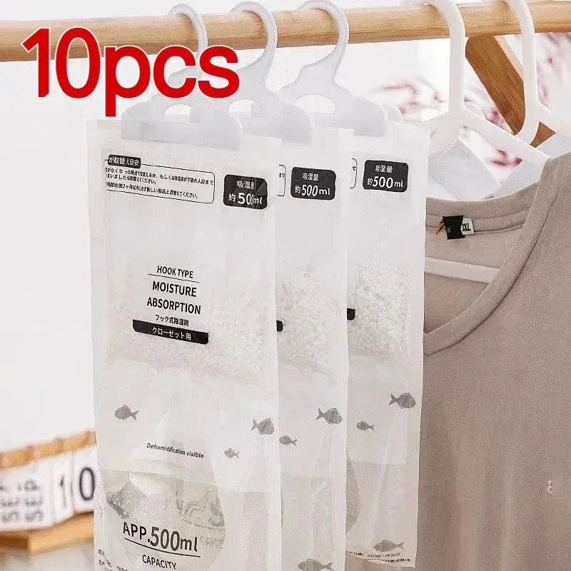 Hanging Dehumidifier Bag with Hook Household Hanging Dry Bag Desiccant MoistureProof Mildew Absorbent for Home Bathroom Wardrobe