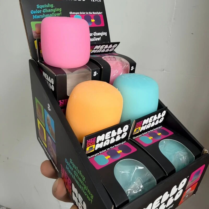 Needoh Mello Mallo Squishy UV Reactive Sun Color Changing Soft Stress Non-toxic Squeeze Anti Anxiety Stress Relief Fidget Toy