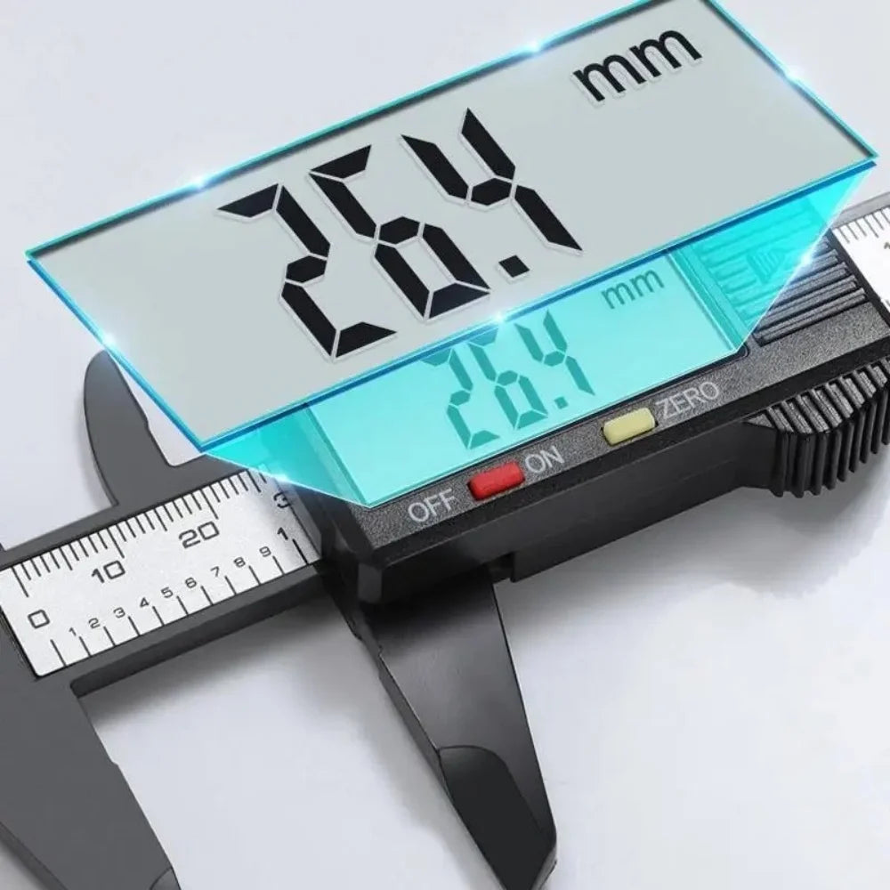 Digital Vernier Caliper 150mm Electronic Measuring Tool Carbon Fiber Ruler for Student Classroom Home Office Precision Gauge