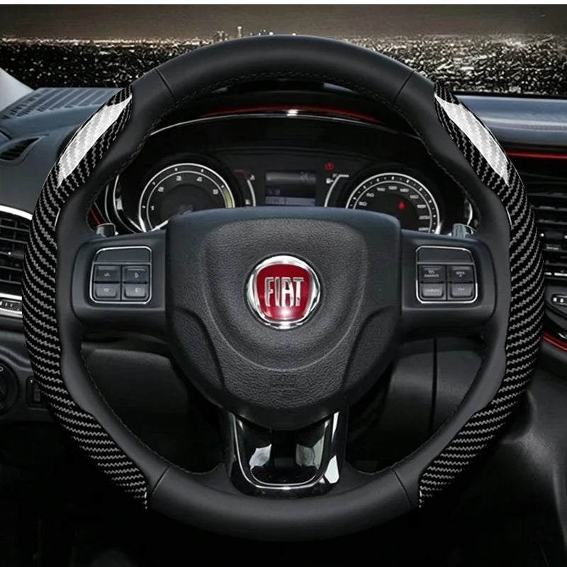 Suitable for Fiat Steering Wheel Cover  500 Grande Punto Evo Ducato Bravo Tipo Linea Albea Panda 124 Spider 500X 500L