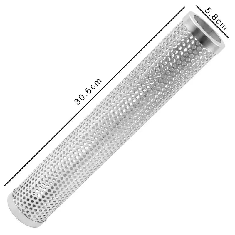 BBQ Stainless Steel Perforated Mesh Smoker Tube Filter Gadget Hot Cold Smoking  BBQ Smoked Spice Tube