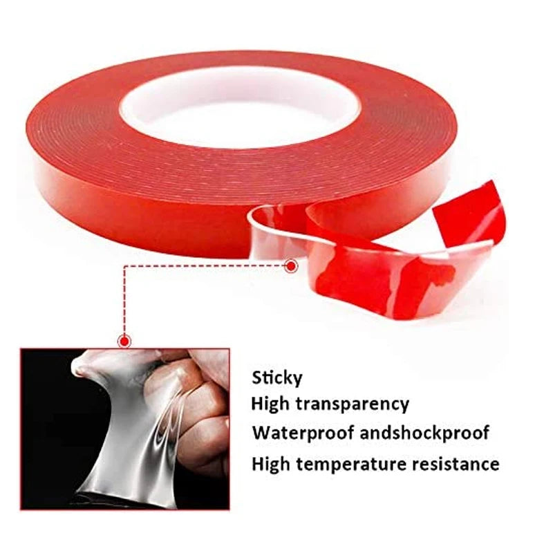 2mm-45mm Double Sided Adhesive Tape Acrylic Transparent No Traces Sticker for LED Strip Car Fixed Tablet Fixed