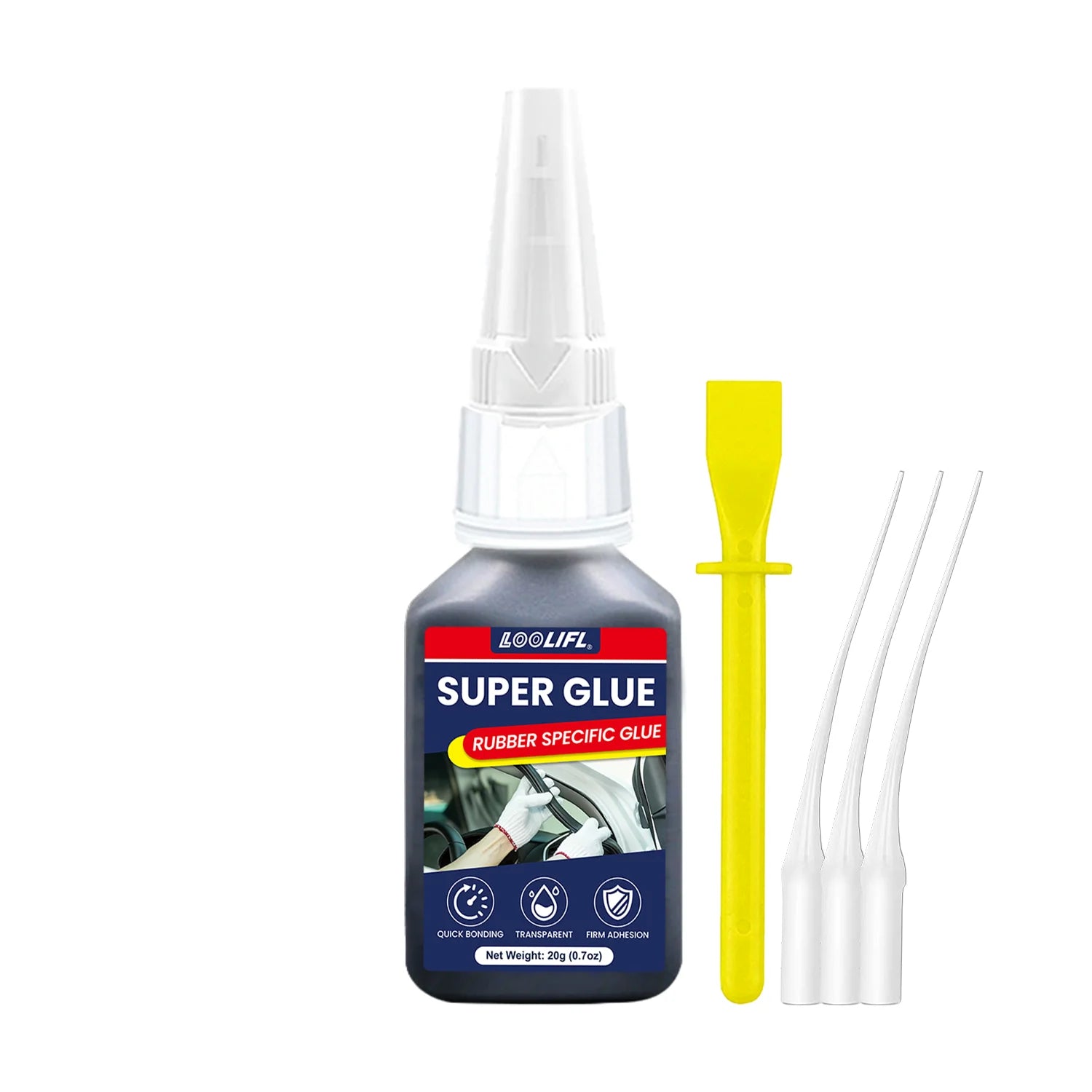 LOOLIFL, Super glue, rubber, tire adhesive, black has ductility, high temperature resistance, transparency and high strength