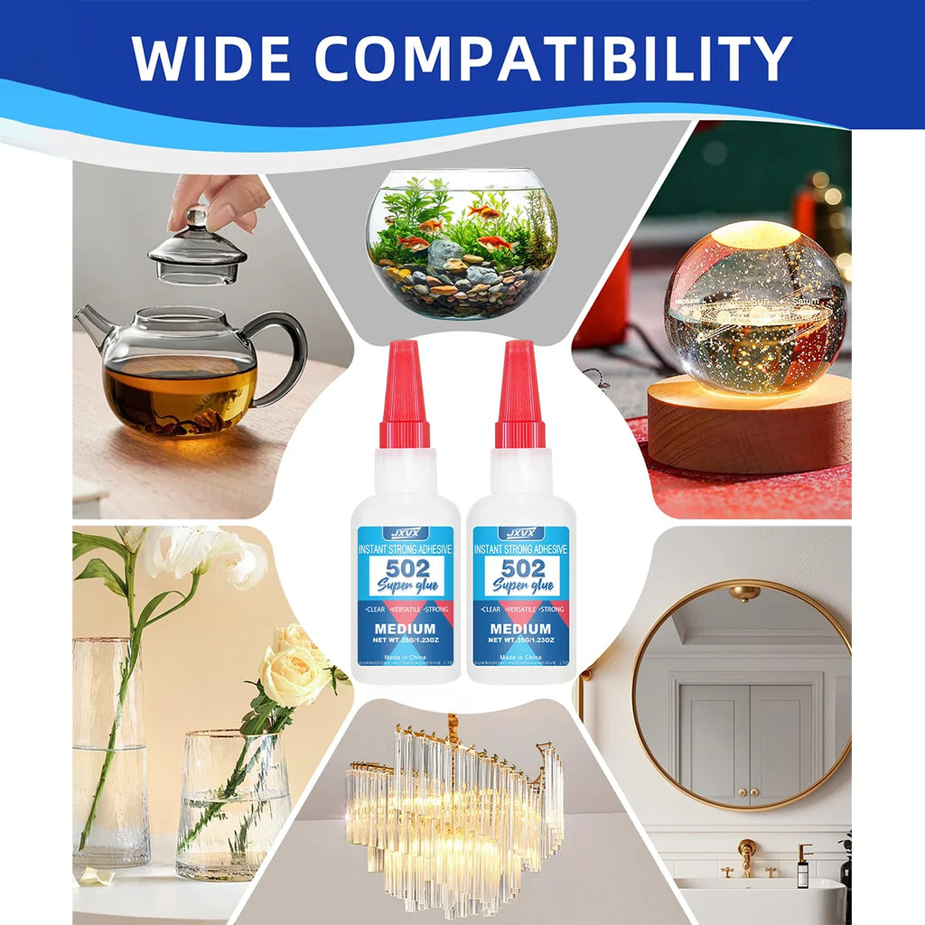 The Super glue quick-drying Cyanoacrylate for ceramic drink metal rubber plastic instant strong bond 20g 35g 50g fast repair Agent waterproof stationery store supplies