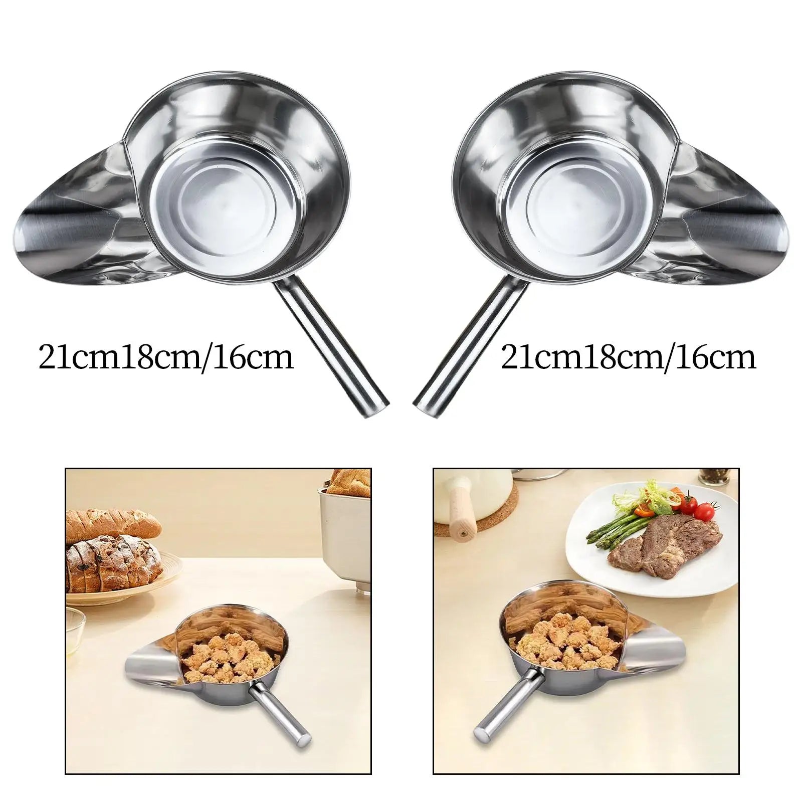 Stainless Steel French Fry Scoop Kitchen Gadgets French Fry Bagger Scoop for Coffee Beans Ice Chips Food Snacks Dry Goods