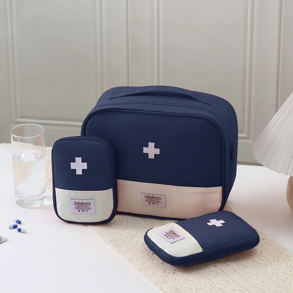 3Pcs Waterproof Oxford First Aid Bag Set, Portable Empty Medicine Pouch for Camping Hiking Travel Home Survival