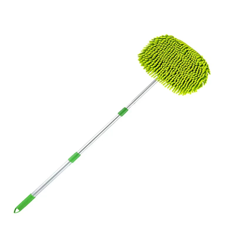 Telescopic Car Wash Mop Brush Long Handle 180° Rotatable Auto Chenille Microfiber Broom Car Roof Window Detailing Cleaning Tool