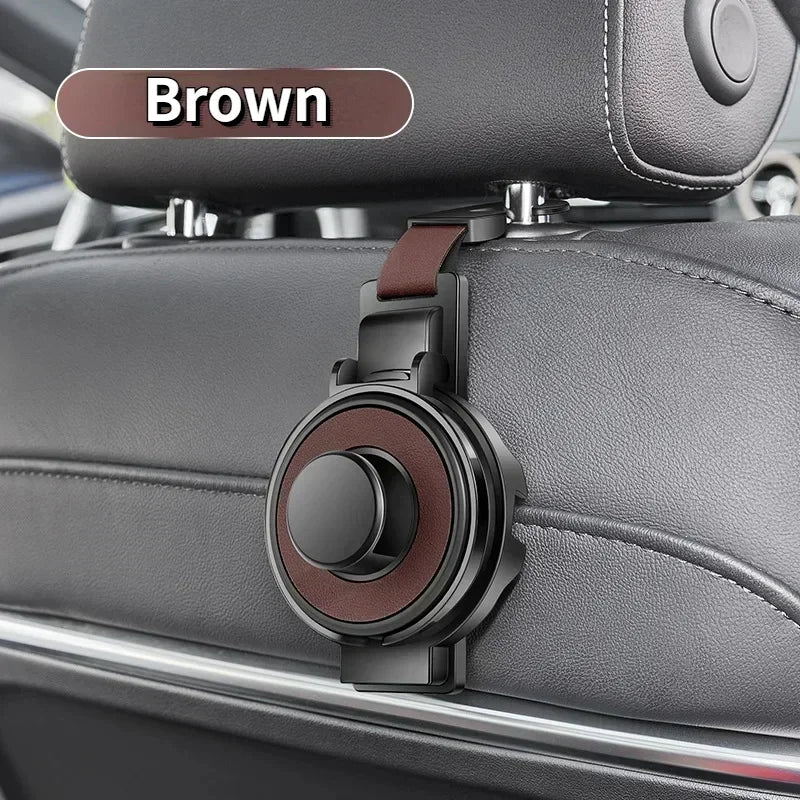 Foldable Multifunctional Hook for Car Seat Back with Car Purse Hook and Phone Holder Car Storage Hooks Hang Bags Cups and Phone