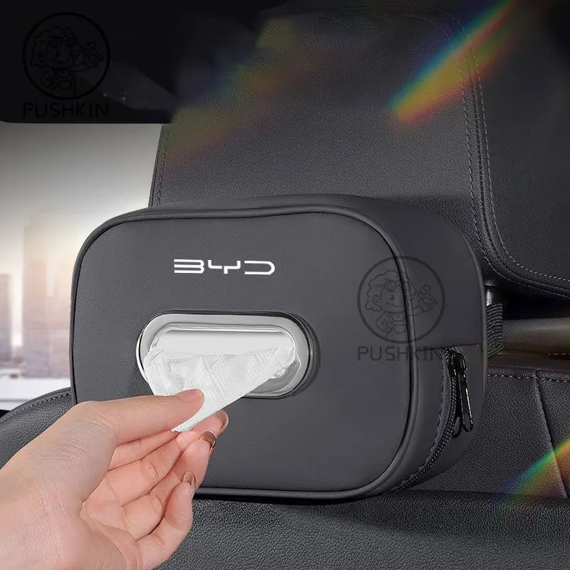 Suitable For BYD SHARK 6  2024 2025 2026 Car Tissue Box Seat Rear Hanging Drawer Specialized Automotive Accessories