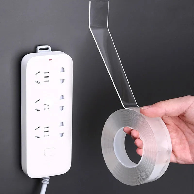 double sided tape"Versatile Reusable Double-Sided Waterproof Adhesive Tape - Perfect for Kitchen and Bathroom Supplies"
