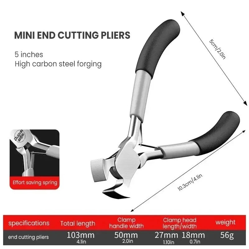 Mini Pointed Flat Mouth Extended Needle Nose Pliers Set with Oblique Tip for Wire Binding and Jewelry Making Tools