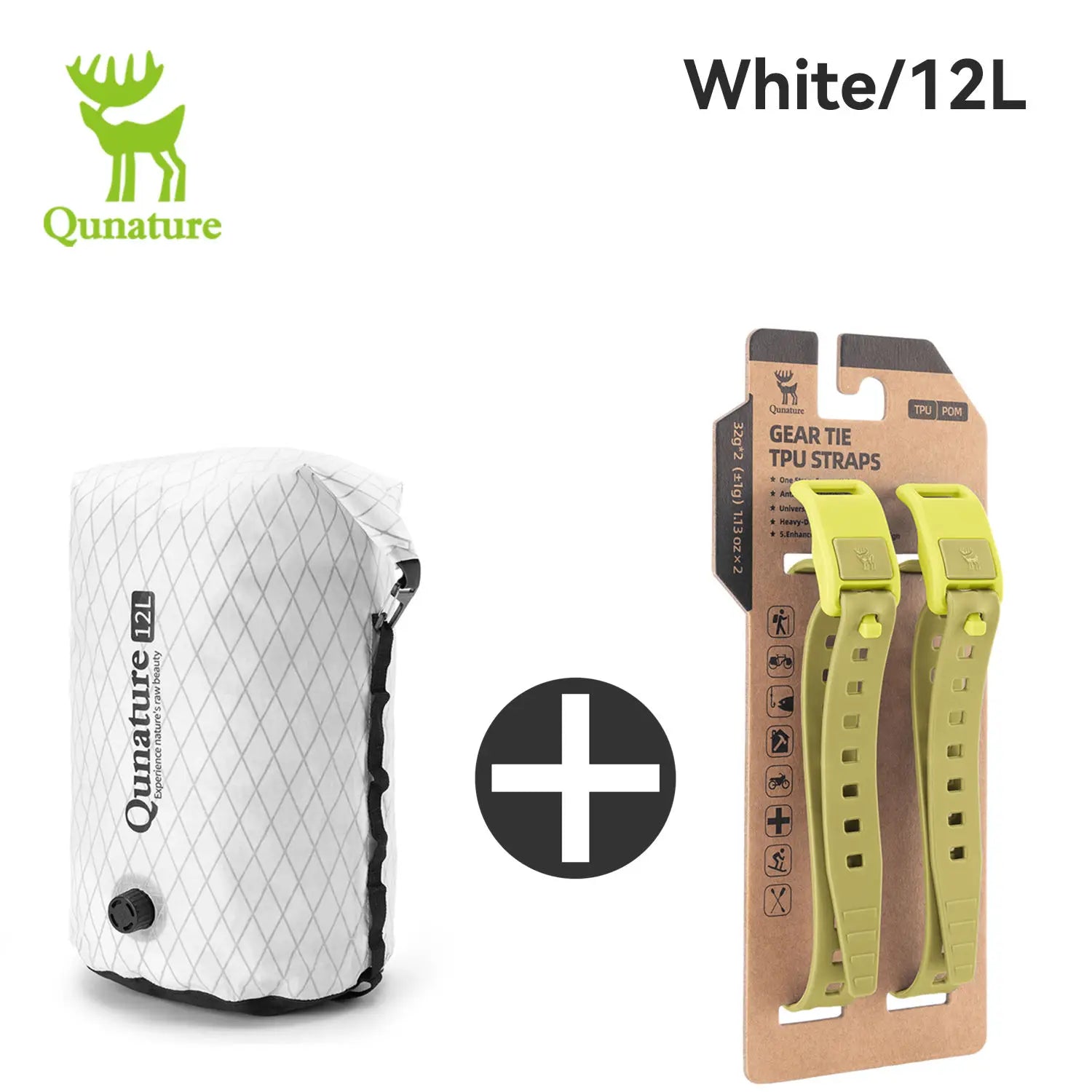 Qunature 2Pcs/set Bikepacking Fully Waterproof Compression Bag Hiking Lightweight Bicycle Gear for Road Mountain Bike Travel 12L