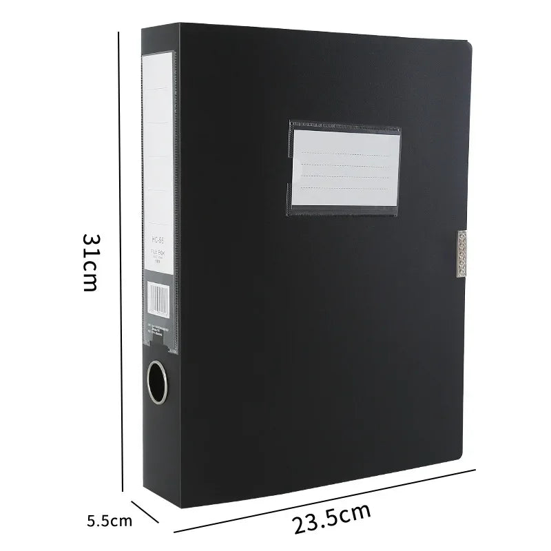 A4 Storage File Box Plastic Archives Case with Lid 3in Thick Folded Folder Organizer Document Storage Box Blue 1 Pack (75mm)