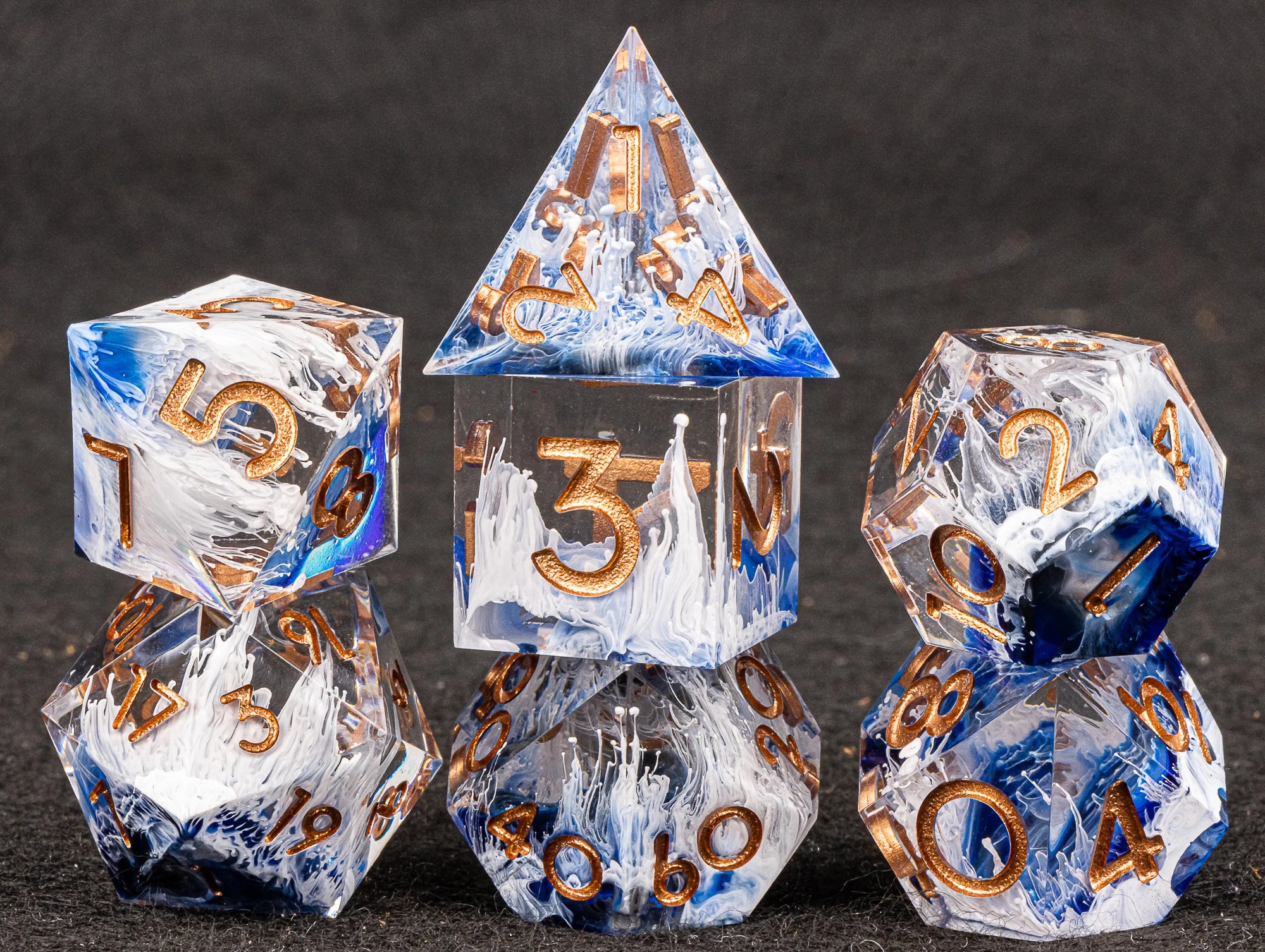 Handmade D&D Polyhedral Dice Set for Dungeons and Dragons, D and D Dice, Sharp Edged Resin D&D Dice Set Gifts, D20 Dice