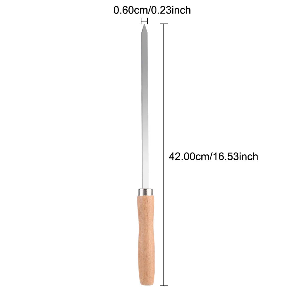 6Pcs BBQ Skewers Outdoor BBQ Tools Professional Grilling BBQ Skewer 340 Stainless Steel BBQ Long Skewers