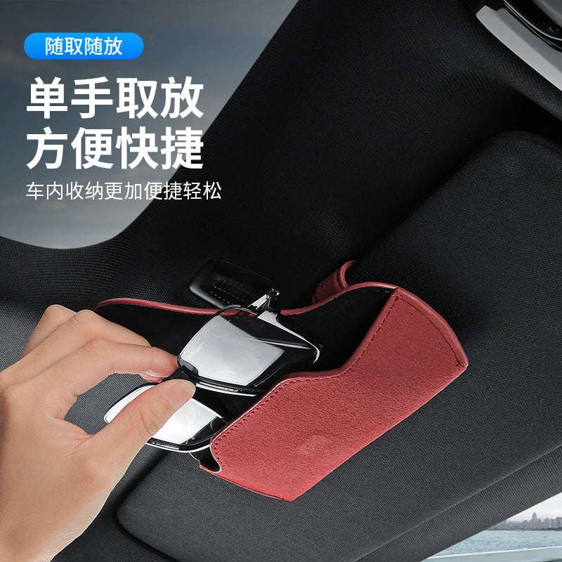 Car glasses storage box For DENZA N9 D9/N7/8 X Z9 GT Suede sunshade glasses clip