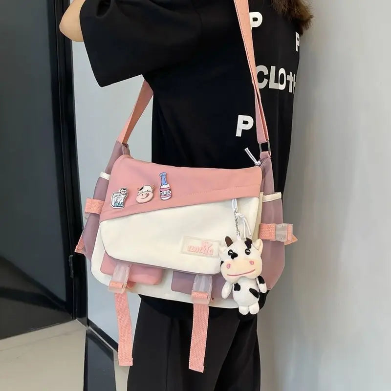 Nylon Handbags Shoulder Bag Large Capacity Crossbody Bags for Teenager Girls Men Harajuku Messenger Bag Student School Bags Sac