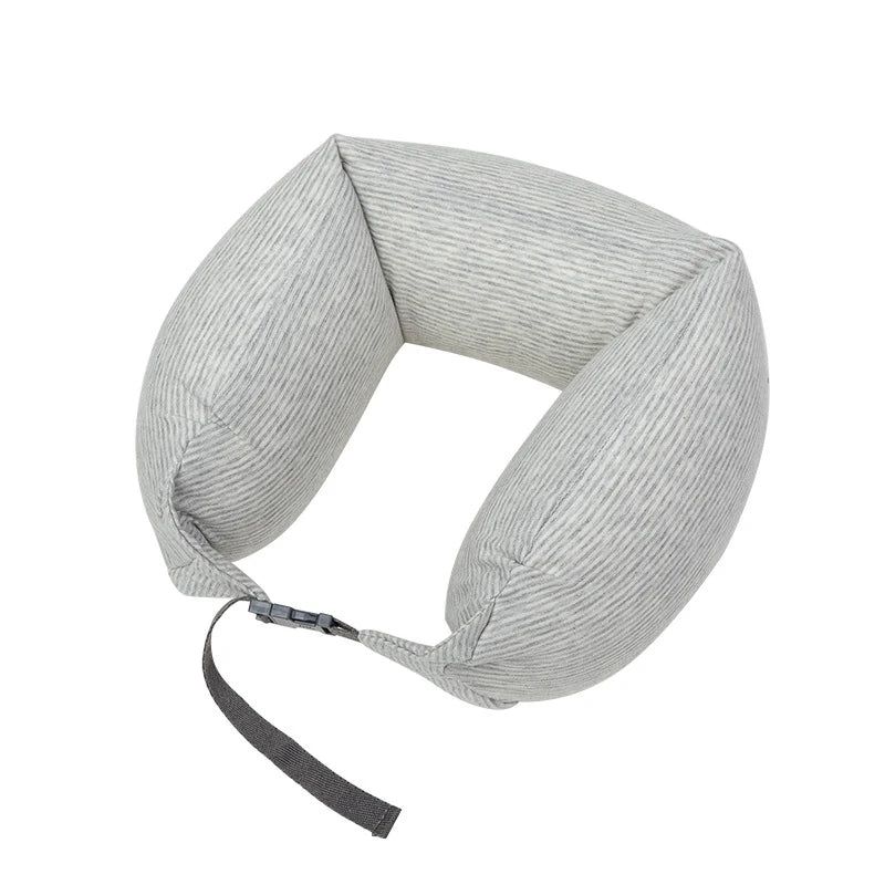 Neck Pillow Neck Support Breathable Stuffable U-shaped Pillow With Hidden Zipper Adjustable Drawstring Neck Pillow For Travel