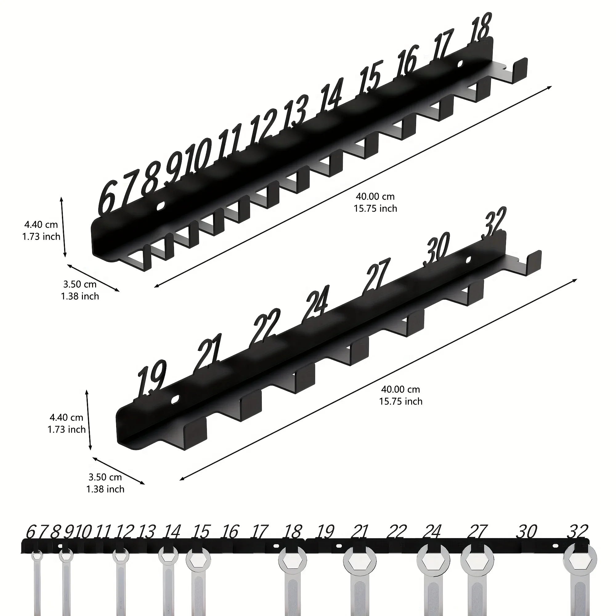 Durable Heavy-Duty Metal Wall-Mounted Screw Organizer with Numbered Slots (61 for #6,31 for #8, etc.)[Durable Screw Organizer]