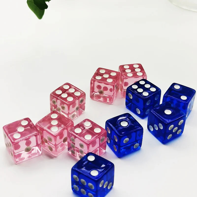 10Pcs Liquid Colored Square Dice 6 Sided D6 Dice Set 6 Faces 16mm Casino Game Dice With Square Edges Dice For Pub Board Game