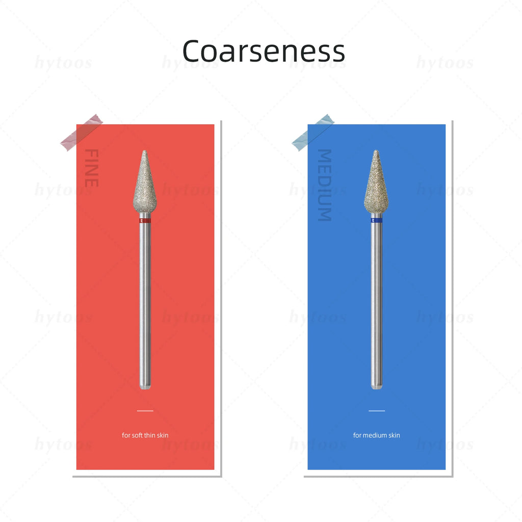 HYTOOS 5mm Long Bud Cuticle Clean Nail Drill Bits Russian Diamond Dead Skin Nail Bit Nail Cleaner Accessories Tool