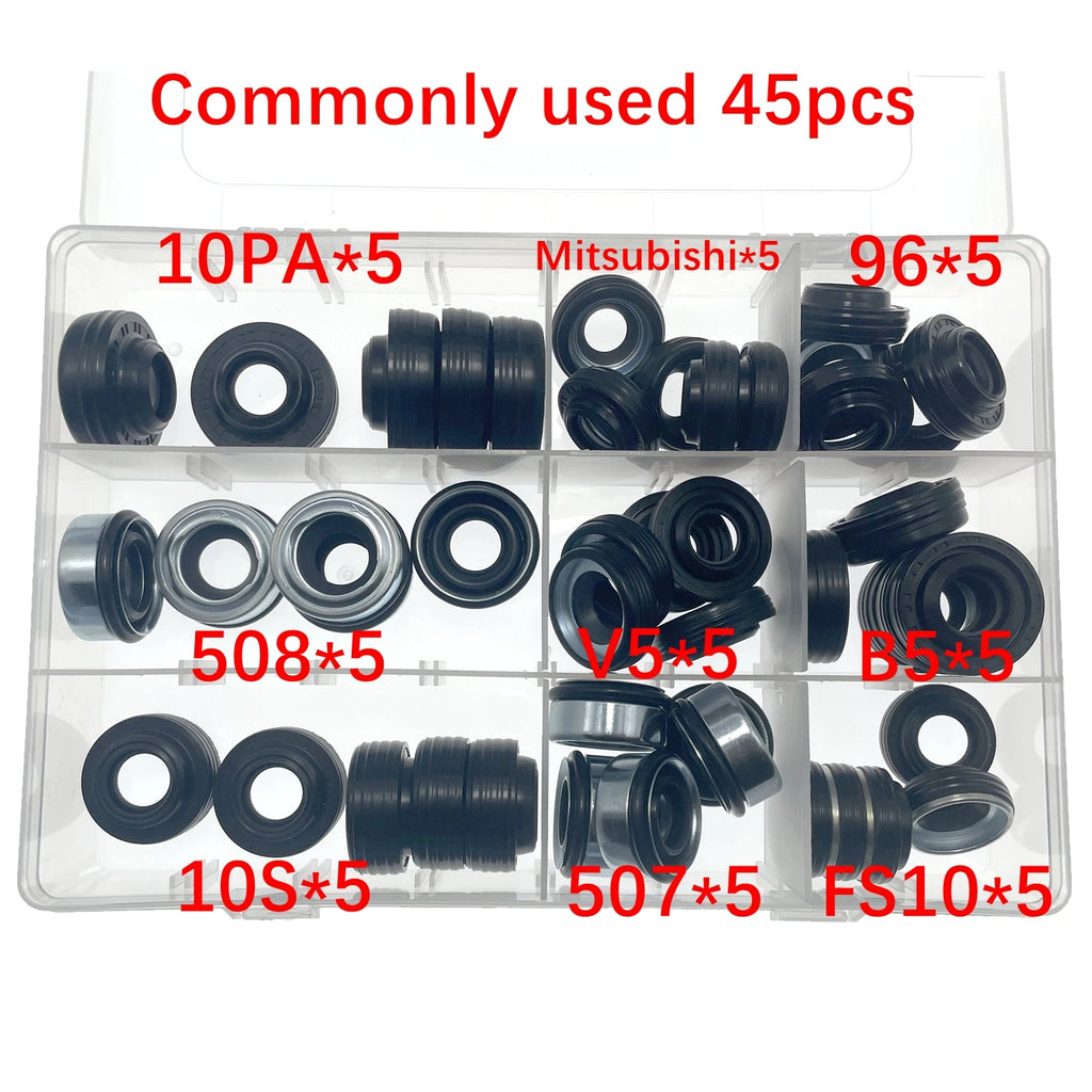 48Pieces automobile air conditioning compressor oil seal set for FS10 7SUB16 MAS90/105 A32 DKS32C 10PA15C/17C HCC V5 shaft seal