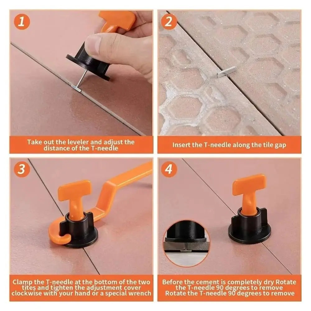 50Pcs Reusable Floor Tile Leveling System Clips Spacers Adjustable Thickened Tile Spacers Tile Leveler