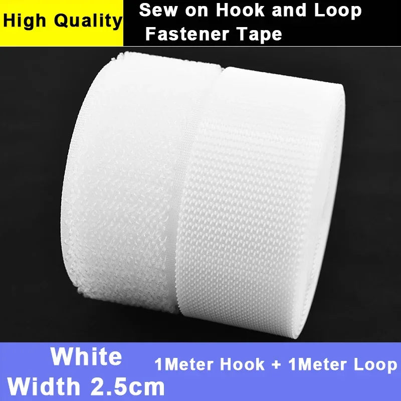 1M Sew on Hook and Loop Fastener Tape Non Adhesive Super Soft Loop Fabric Tape for Crafts DIY Sewing 20/25/30/38/50/100mm Wide