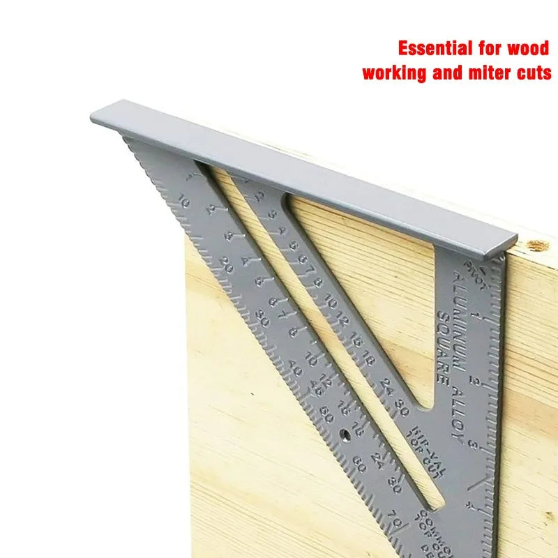 1pcs 7Inch Triangle Ruler Measurement Tool Aluminium Alloy Carpenter Tools Inch Metric Angle Ruler Square Woodworking Tools New