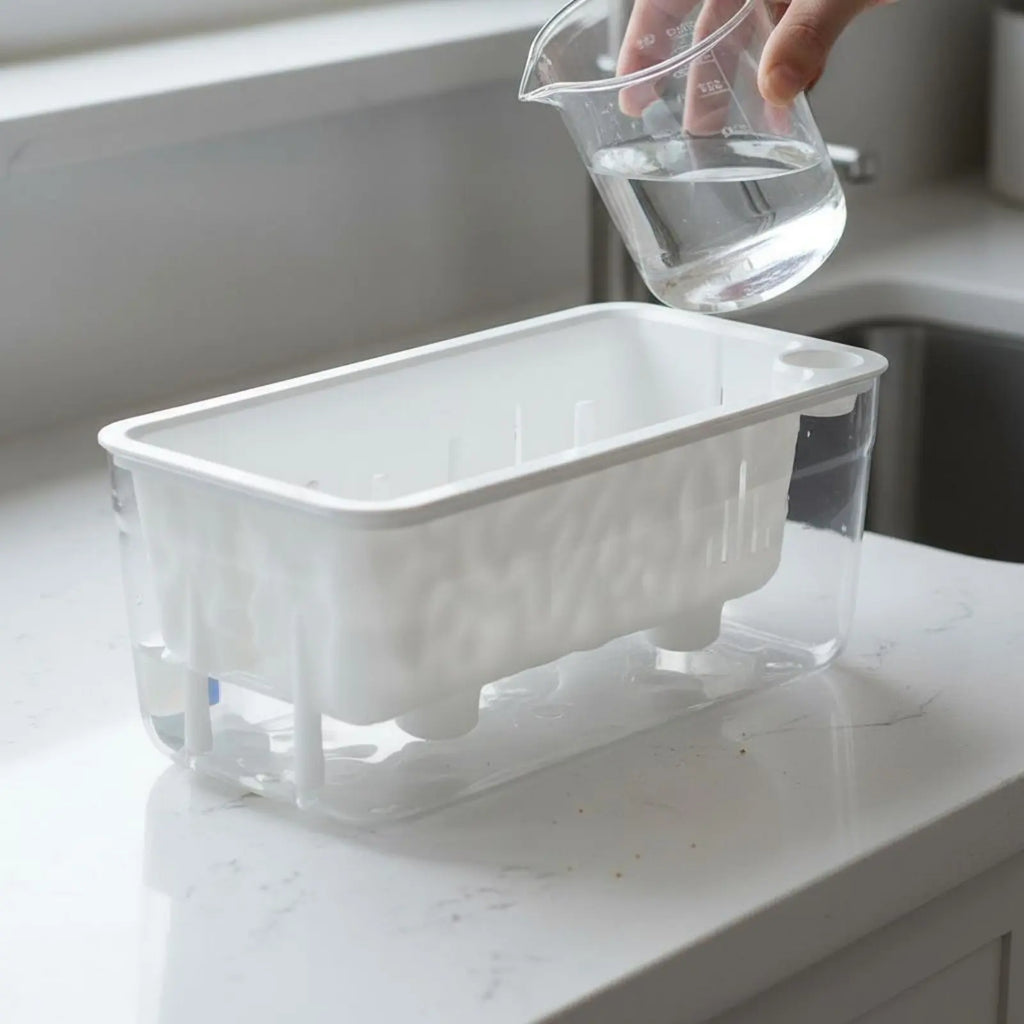 Automatic-Watering Planter Long-Lasting PET Material Transparent Plant Pot Rectangular Flower Pot Frosted Textured Design