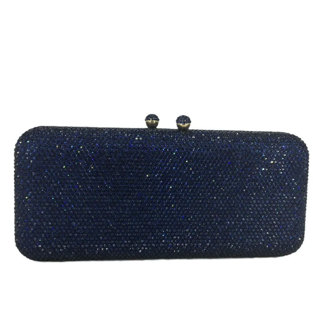 Boutique De FGG Women Brown Crystal Evening Bag Formal Party Dinner Rhinestone Handbags and Purses Bridal Diamond Clutch Purse