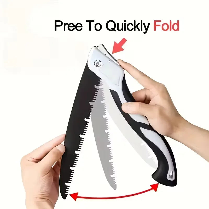 SK5 Steel Folding Hand Saw Mini Portable Pruning Saw for Garden Fruit Tree Trimming Firewood Cutting Outdoor Camping Woodworking