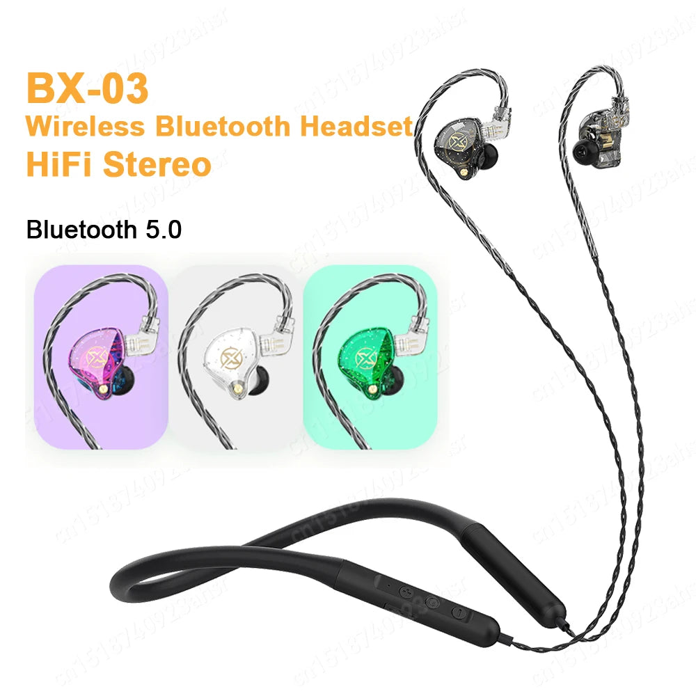 NEW Original BX-03 Neckband Bluetooth Earphones Noise Cancelling Wireless Headphones with Microphone HiFi Sports Running Earbuds