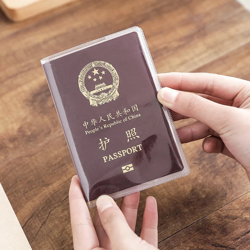 1-10PCS Travel Dirt Protection Passport Cover Wallet Purse PVC Transparent Women ID Business Credit Card Passport Bag Pouch