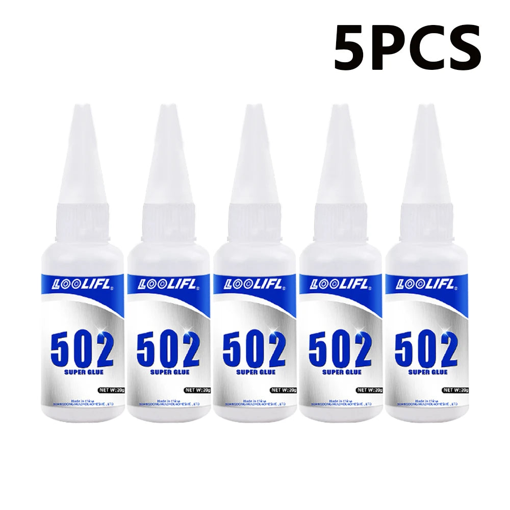 Loolifl 502 Super Glue Strong Adhesive Instant Quick Dry Glue for Ceramic Metal Leather Plastic Wood Multi-Purpose Repair Glue