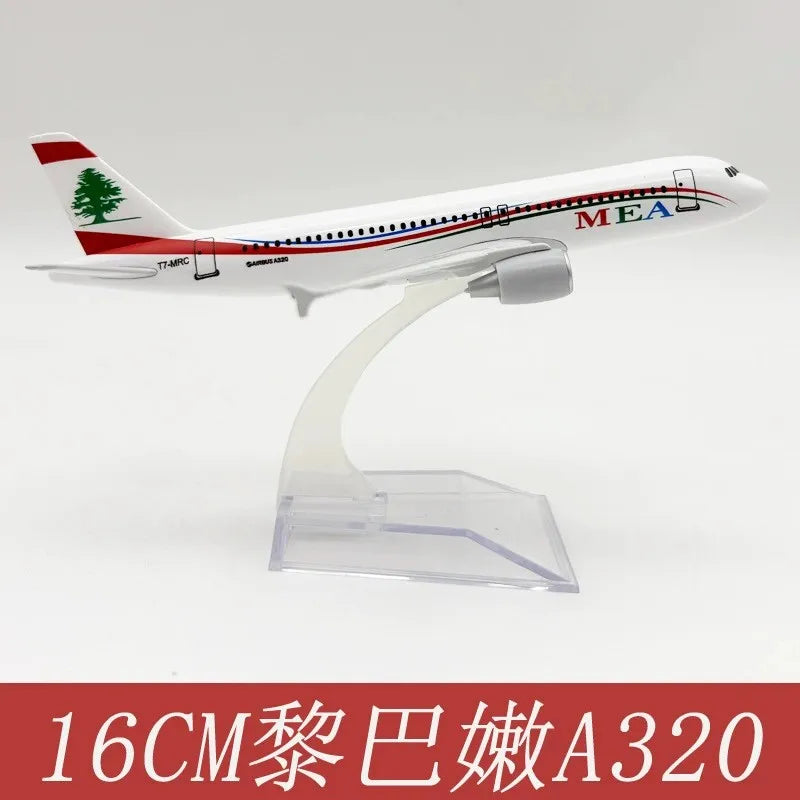 Display Souvenir Plane Toy 16CM Alloy Metal A320 MEA Airways Airplane Model Diecast Air Plane Model Aircraft w Landing Gears