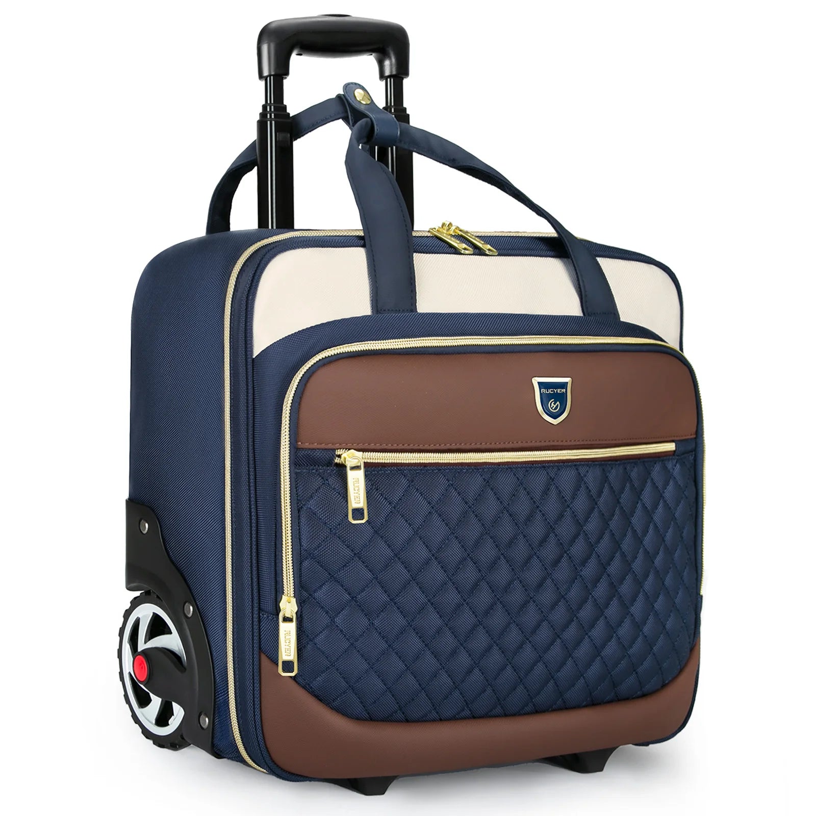 18 inch Travel Rolling Laptop Bag Wheeled Luggage Business Boarding Laptop Bag Rolling Briefcase for Men & Women Waterproof
