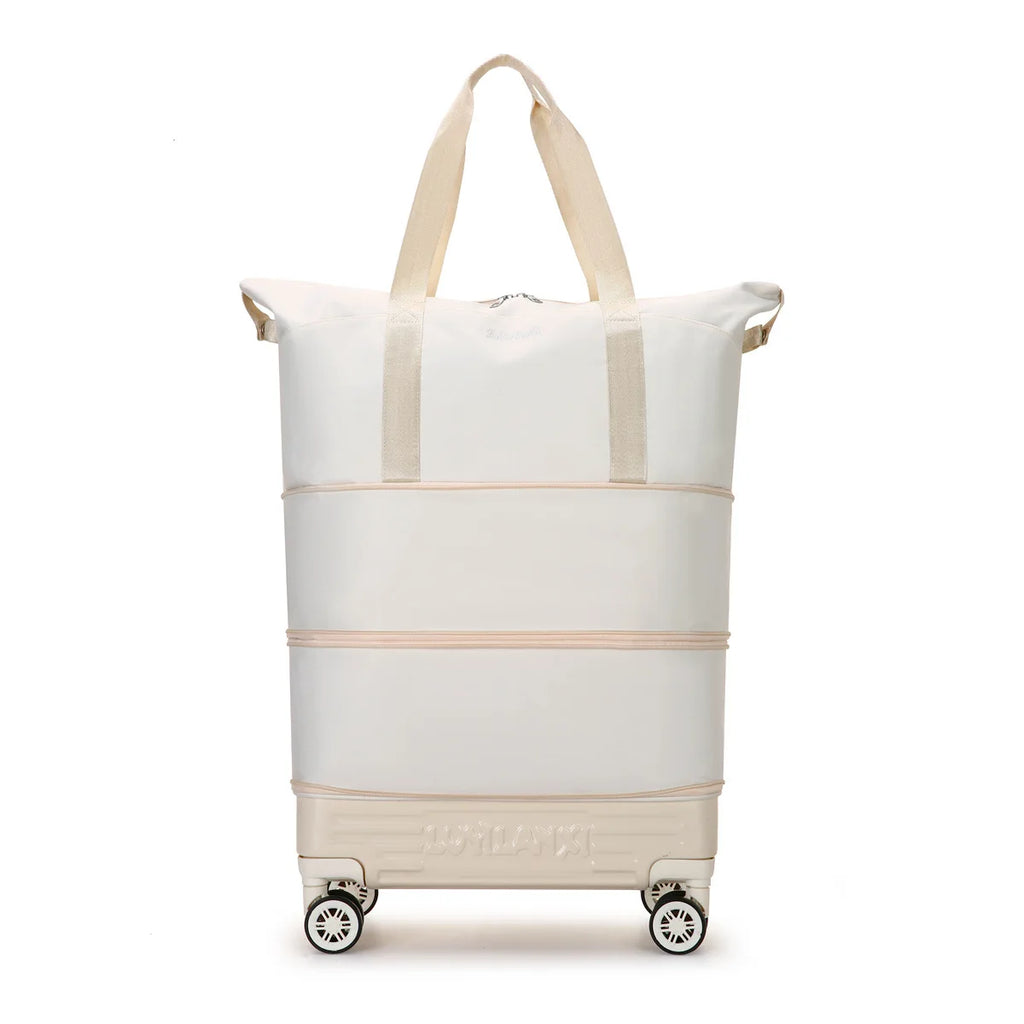 New Travel Bag with Trolley and Wheels Durable, Simple, High-end, Trendy Travel Bag Foldable Expansion Rolling Luggage