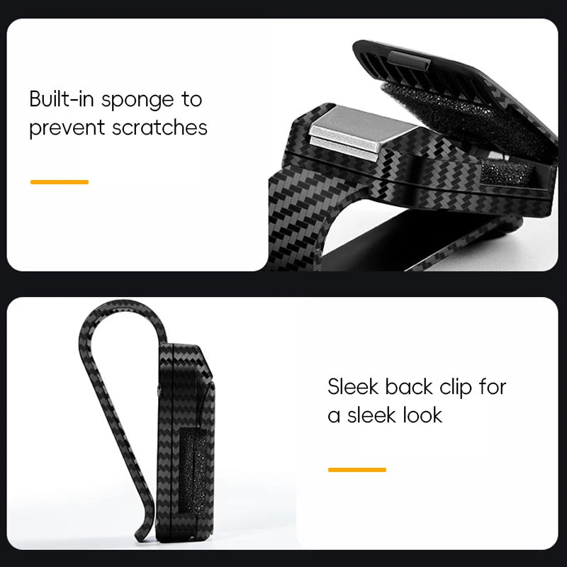 Universal Car Sun Visor Glasses Clip Carbon Fiber Portable Eyeglasses Sunglasses Storage Holder Car Interior Accessories