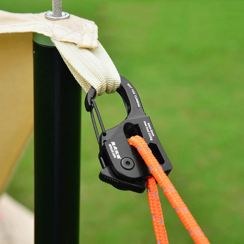 Aluminum Alloy Adjuster Tent Rope Tensioner Strong Load-Bearing Tent Rope Tensioner Cord Anti-Slip Tarp Tightener Camping Tools