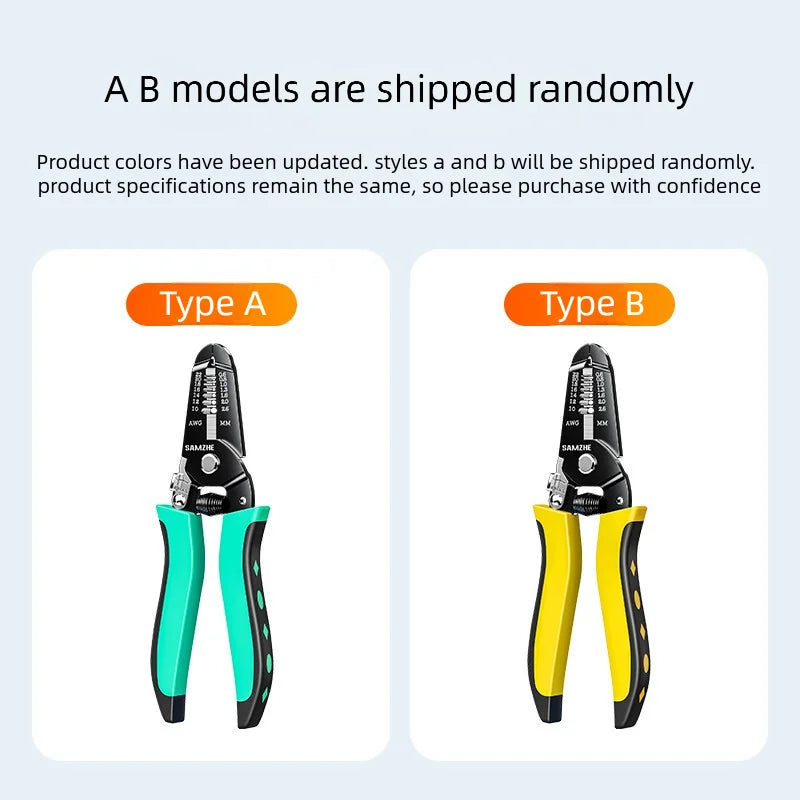 SAMZHE Wire Cutter, Wire Stripper Crimper Professional Multi-Function Wire Stripping Tool, Cable Stripper, Wiring Tools
