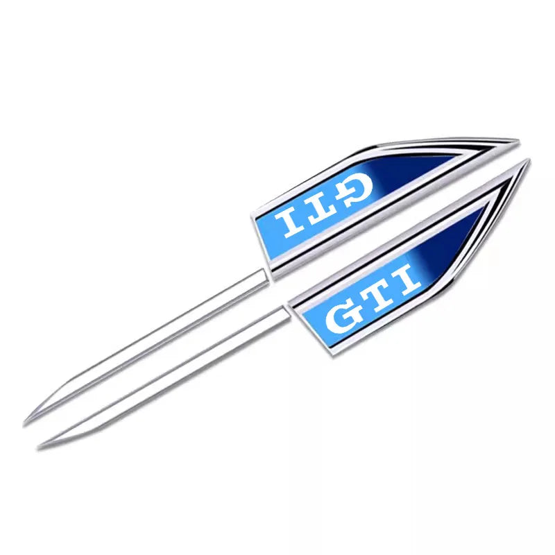 Car Ashtray 3D Metal Car Leaf Board Side Sticker Auto Door Label Body Decorative Blade Decals For Volkswagen VW RLine R T5 ID3 T