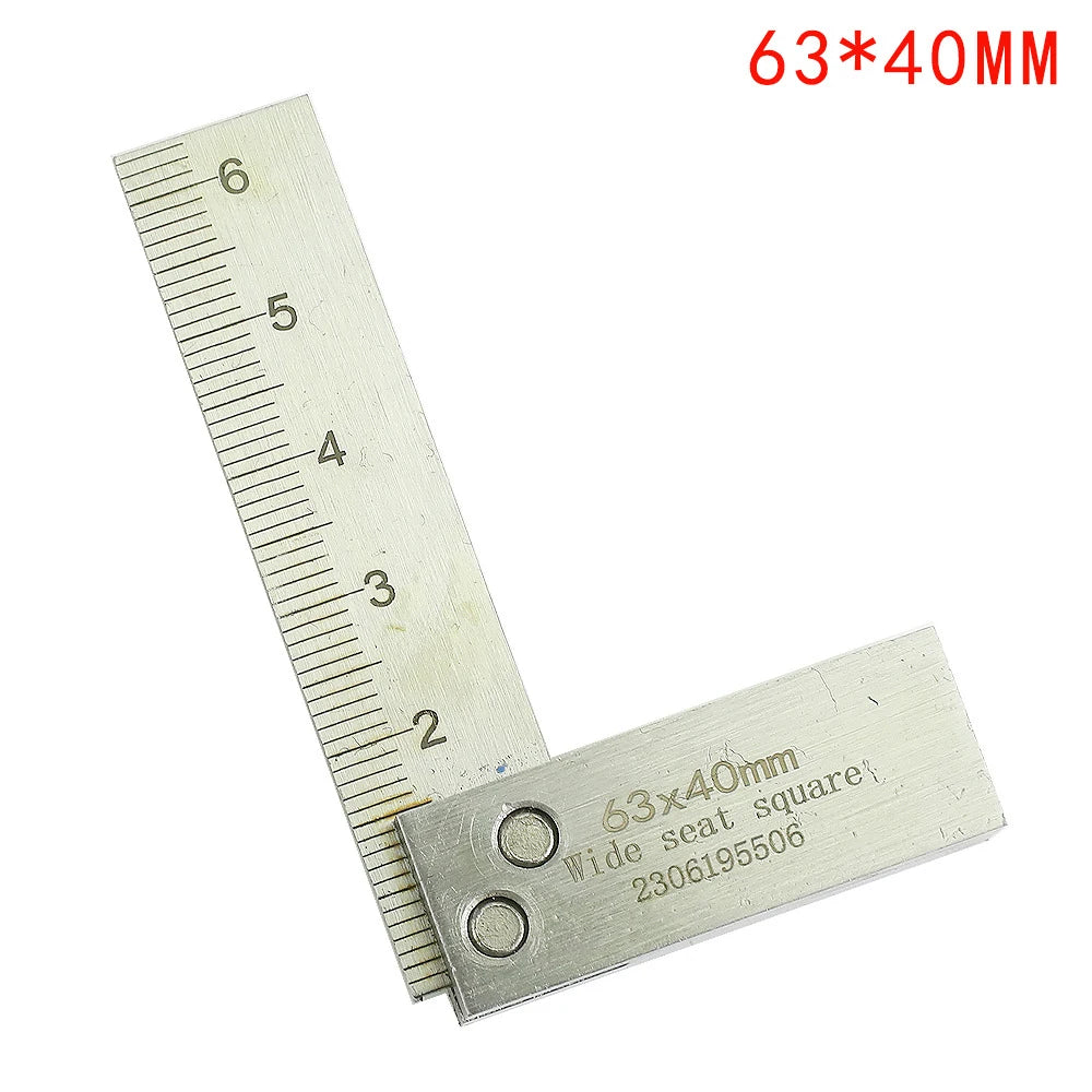 63x40mm 160x100mm Machinist Square 90 Degree Right Angle Engineer Set Precision Ground Steel Hardened Angle Ruler Square Ruler