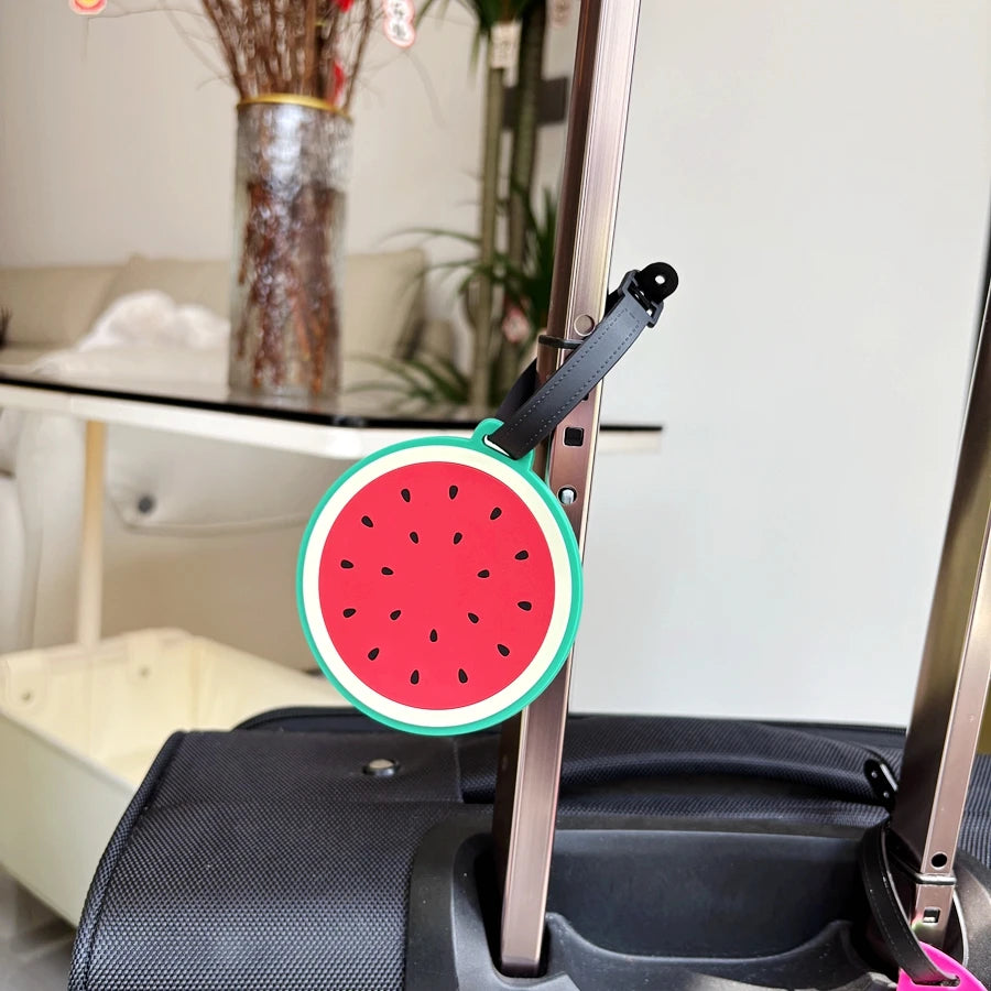 1/2pcs vacation style red watermelon luggage tag pendant luggage accessories for business trips, airport luggage, anti loss ID t